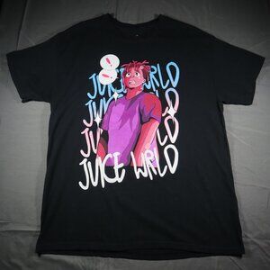 Juice WRLD Anime Manga Graphic Tee T-Shirt Black Men's Size M